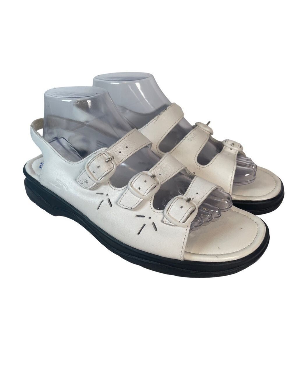 Dr Scholls Maple White Triple Strap Comfort Walking Sandals Womens 10 Travel